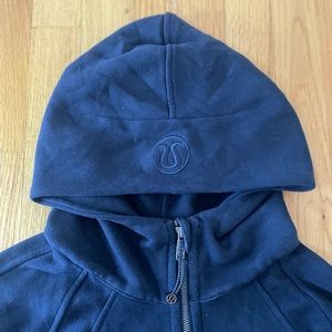 Lululemon scuba full-zip cropped sweatshirt in navy blue